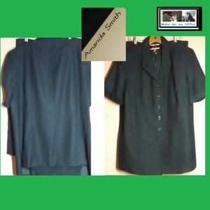 Amanda Smith 11 Like New Dk Green Skirt Suit Size
